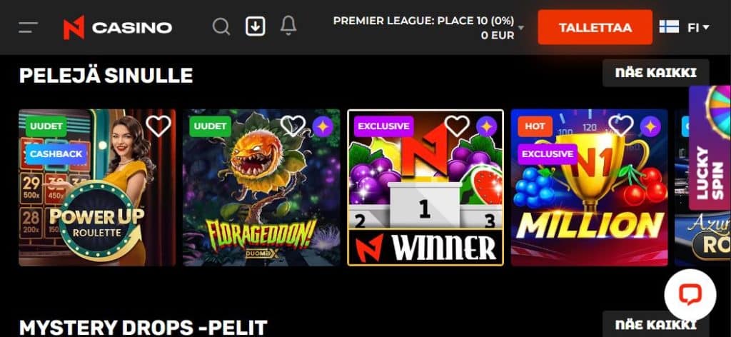 N1 Casino älypuhelimella